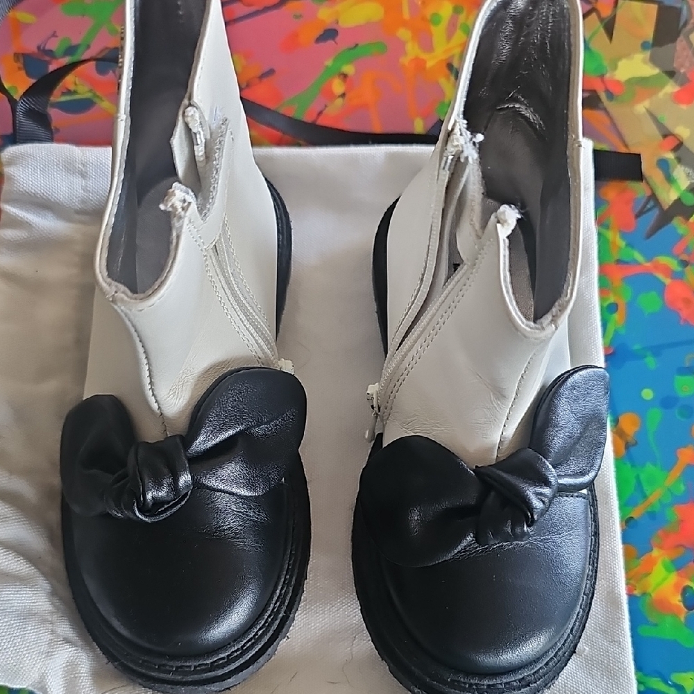 🌟Monnalisa🌟Gorgeous &  Stylish Black and White Toddler Leather Shoes